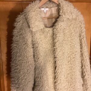 BP Faux Fur Ivory Jacket 1X